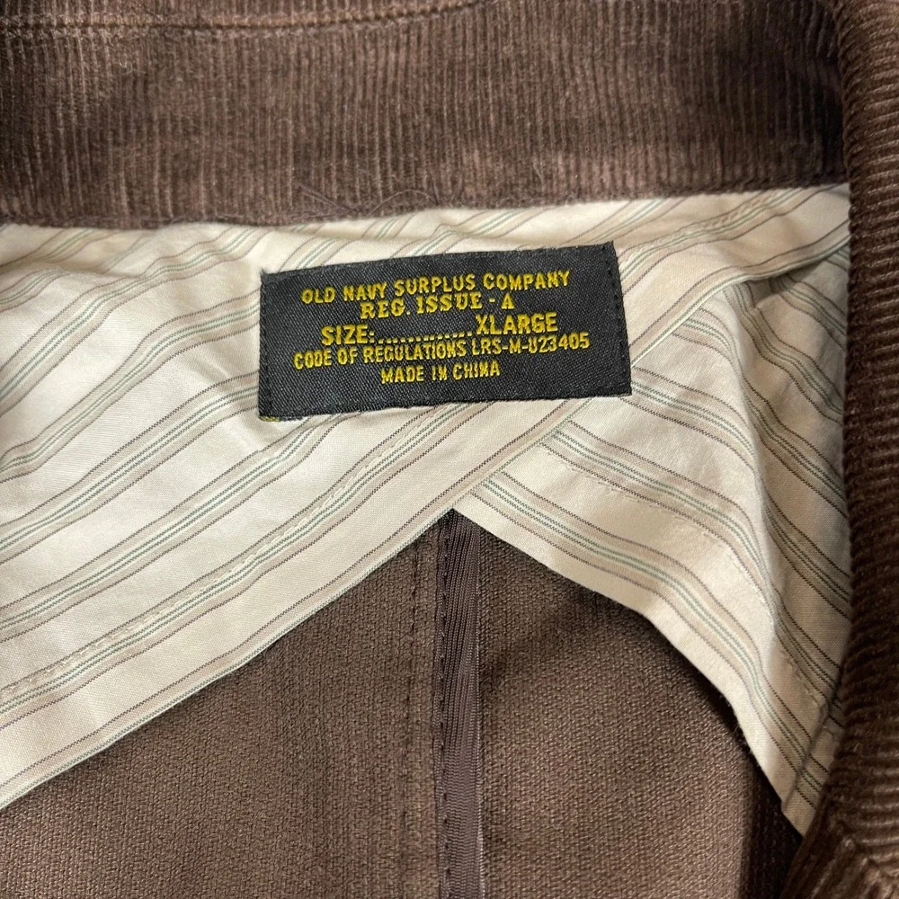 Vintage Old Navy Surplus Company Mens XL Brown Corduroy Blazer